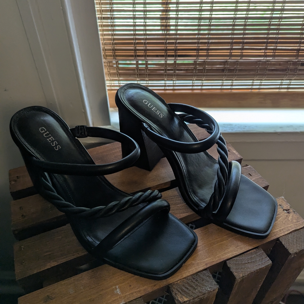 GUESS Women's Black Heeled Sandals